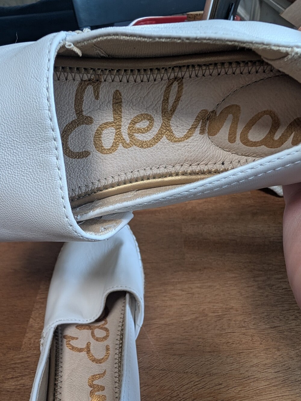 Sam Edelman Womens Espadrille Size 7 White Leather Slip on New - Picture 2 of 12